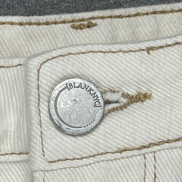 Blank NYC Ecru See You Again Denim High Rise Maxi Skirt 28 100% Cotton Slit 90s - Picture 3 of 13